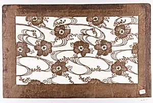 Stencil with Pattern of Open Flowers on Water by Unknown Artist