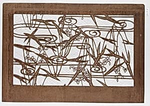 Stencil with Pattern of Water Plants (Omodaka) by Unknown Artist