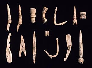Needles, hooks, and harpoon by Unknown Artist