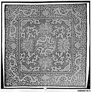 Furniture Cover with Lotus and Dragon Scrolls by Unknown Artist