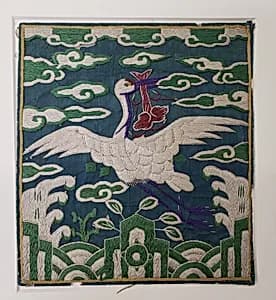 Rank Badge with White Crane by Unknown Artist