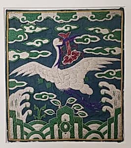 Rank Badge with White Crane by Unknown Artist
