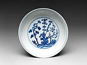 Dish with Three Friends of Winter by Unknown Artist