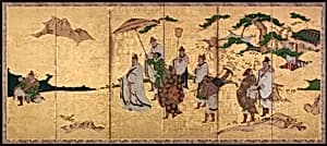 Meeting between Emperor Wen and Fisherman Lü Shang by Kano Takanobu