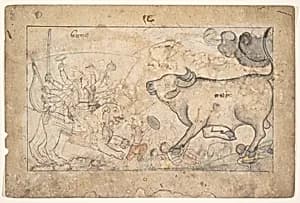 Durga Confronts the Buffalo Demon Mahisha: Scene from the Devi Mahatmya by Unknown Artist