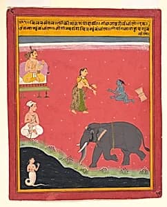 Krishna's Earthly Ties, Page from a Dispersed Bivamangalastava by Unknown Artist