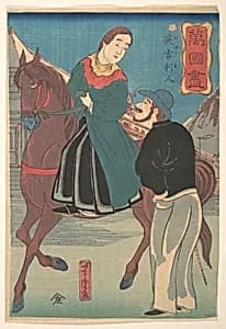 English Couple (Igirisujin) by Utagawa Yoshitora