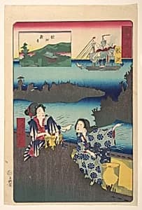 Gathering Seaweed by Utagawa Yoshiiku
