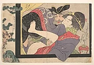 Dutchman and Maruyama Courtesan by Chōkyōsai Eiri