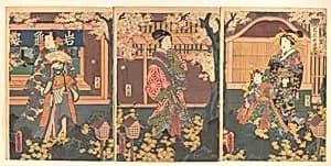 Prince Genji Visits the Gankirō Tea House by Utagawa Kunisada|Utagawa Kunitoki