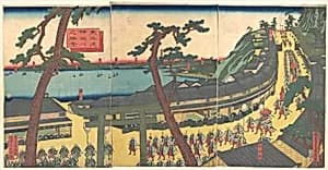 View of Kanagawa on the Tōkaidō Road (Tōkaidō kanagawa no shōkei) by Utagawa (Gountei) Sadahide