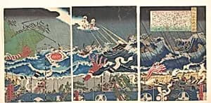 Defeat of the Mongols in the Western Sea by Utagawa (Gountei) Sadahide
