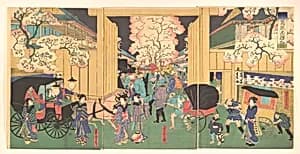 Cherries at Night at New Shimabara by Utagawa Yoshitora