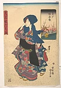 Six Poetic Sages as Young Women at the Plum Garden at Kameido by Utagawa Kunisada