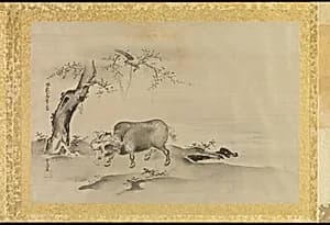Album of Copies of Chinese Paintings by Chen Rong|Danzhirui|Jin Dashou|Wang Yuan|Muqi|Guo Xi|Zhang Yüehu|Luochuang|Ren Renfa|Luo Xinzhong|Wen Tong|Xia Yong|Fan Anren|Cinshan|Kongshan|Su Xianzu|Li Anzhong|Xuejian|Wang Moji|Daisong|Zhao Mengfu|Kano Tsunenobu|Yintuoluo|Wang Lipen|Po Citing|Puming|Sheng Mao|Yan Ciping