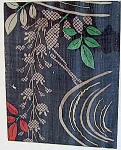 Piece from a Summer Kosode (katabira) with Wisteria above a Stream by Unknown Artist