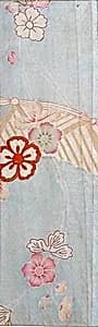 Pieces from a Kosode with Flowers, Vines, and Garden Fence by Unknown Artist