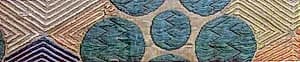Textile with Partial Pattern of Star Discs on a Background of Concentric Diamond Lozenges by Unknown Artist