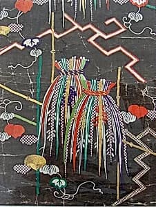 Piece from a Kosode with Decorated Rice Sheaves by Unknown Artist