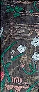 Textile with Partial Pattern of Irises and Water by Unknown Artist