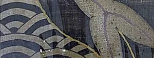 Piece from a Summer Kosode (katabira) with Partial Leaf and Stylized Waves by Unknown Artist