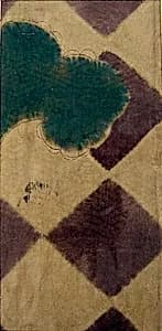 Piece from a Kosode with Partial Pine Bough on Checked (ishidatami) Background by Unknown Artist