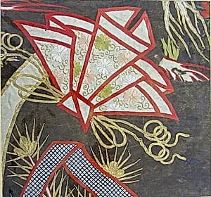 Piece from a Kosode with Congratulatory Decoration (noshi) by Unknown Artist