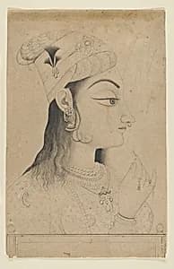 Woman with a Turban Dressed as Radha by Unknown Artist