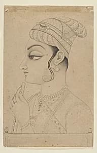 Woman Holding a Flute and Dressed as Krishna by Unknown Artist
