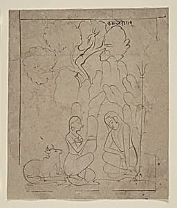 Shiva and Parvati in a Mountain Grotto by Unknown Artist