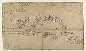 A Maharana and His Retinue Hunting Boar by Unknown Artist