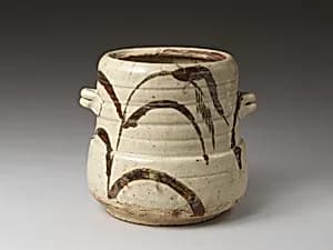 Water jar (Mizusashi) with autumn grasses by Unknown Artist