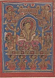 Mahavira Rides in His Initiation Palanquin: Folio from a Kalpasutra Manuscript by Unknown Artist
