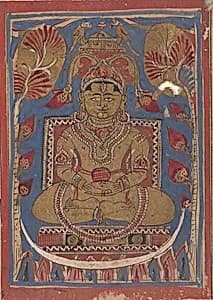 Mahavira Sitting at the Top of the Universe: Folio from a Kalpasutra Manuscript by Unknown Artist