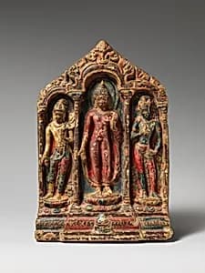 Buddha with Bodhisattvas Padmapani and Vajrapani by Unknown Artist