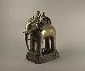 Khandoba and Mahout on an Elephant by Unknown Artist