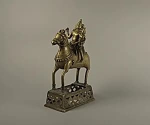 Khandoba and Mhalsi on Horseback by Unknown Artist