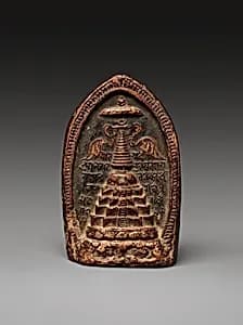 Votive Plaque (Tsa Tsa) Depicting a Stupa by Unknown Artist