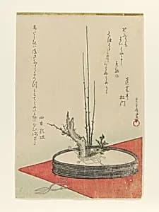 Arrangement of Plum, Fukujusō (Adonis Flower), and Scissors by Kubo Shunman