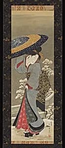 Beauty in Snow by Utagawa Kunimasa
