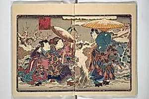 Weighing the Goods of Love (Enshoku shinasadame) 艶色品定女 by Utagawa Kunimori II 二代歌川国盛画