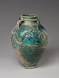 Four handled storage jar with rope-pattern design by Unknown Artist