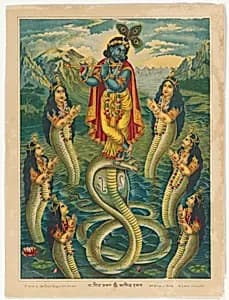 Krishna subduing Kaliya by Unknown Artist
