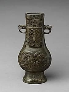 Flower vase with animal-head handles by Unknown Artist