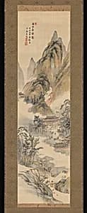 岡田半江筆　 溪山秋社図|Autumn Festival on a Mountain by Okada Hankō