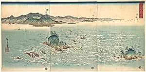 Awa no Naruto|雪月花　阿波鳴門之風景|The Whirlpools of Awa by Utagawa Hiroshige