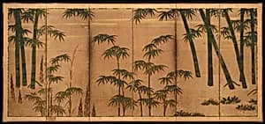 伝土佐光信筆 四季竹図屏風|Bamboo in the Four Seasons by Tosa Mitsunobu