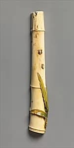清　象牙雕竹節飛蟲|Bamboo stalk with insects by Unknown Artist