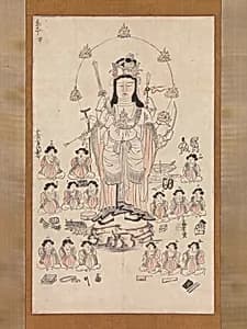 弁財天十五童子像|Benzaiten and Fifteen Attendants by Unknown Artist