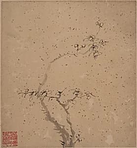 清 湯貽汾 墨梅 四冊頁|Blossoming Plum